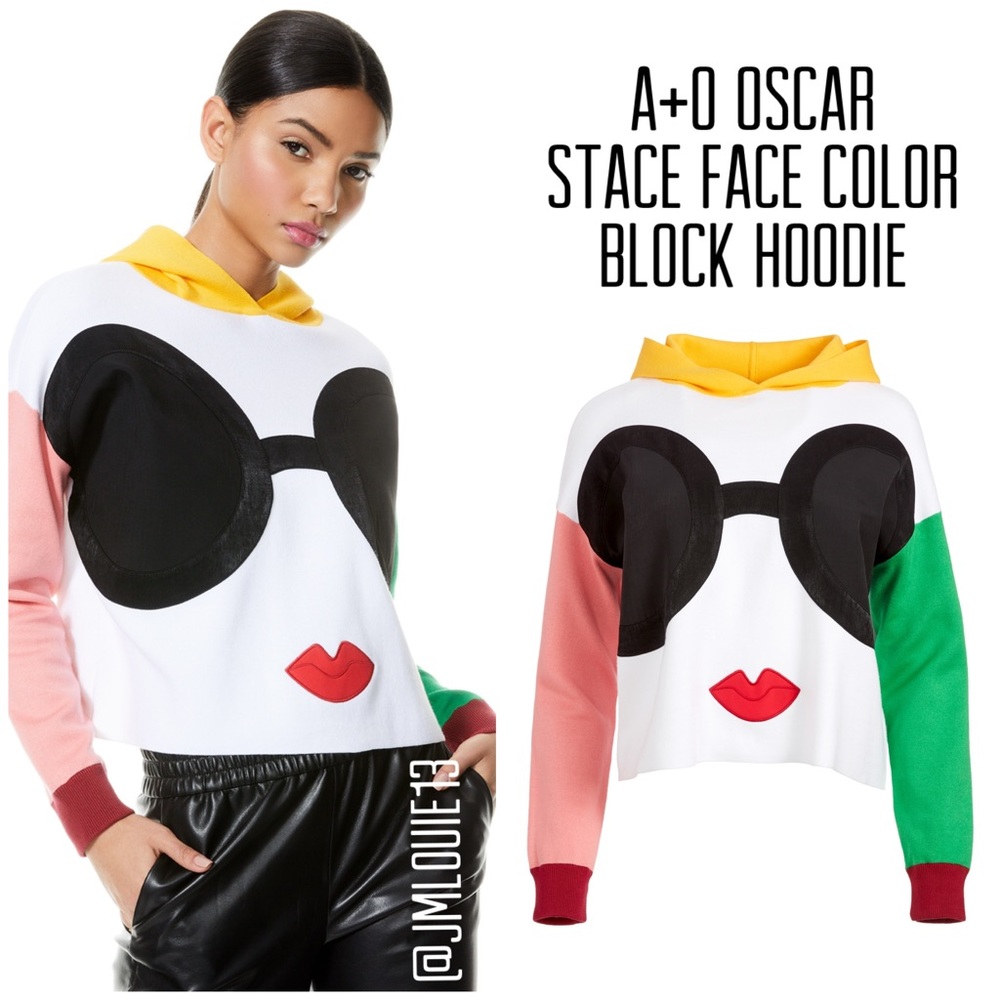 🎀SOLD🎀Alice + Olivia Oscar Stace Face Color Block Hoodie